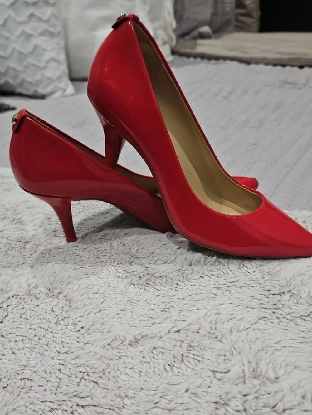 Michael Kors Red Patent Pointed Toe Pumps